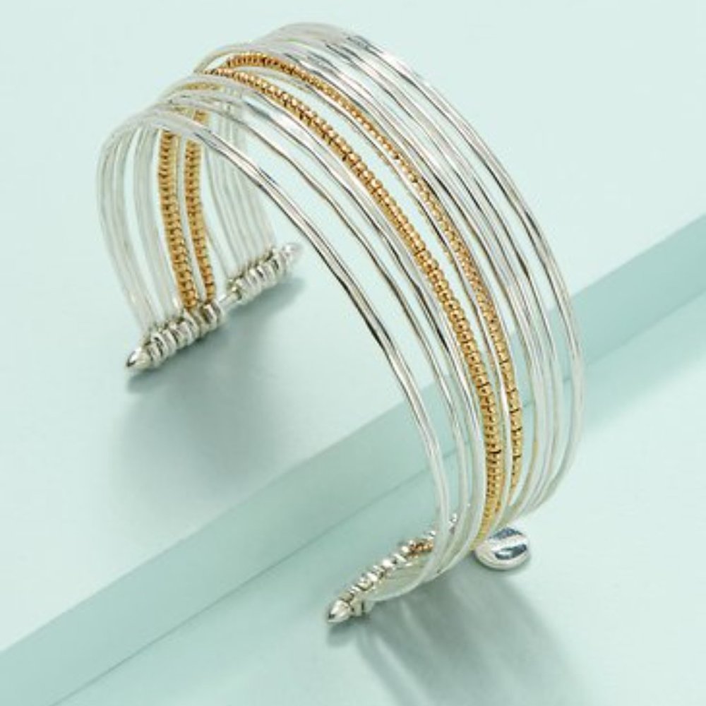 Stella and Dot Rhett Cuff Mixed Metal Bracelet
